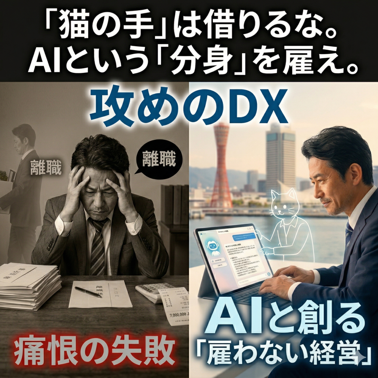 「猫の手」は借りるな。AIという「分身」を雇え。～35年の苦い経験から辿り着いた、雇わない経営の真実～